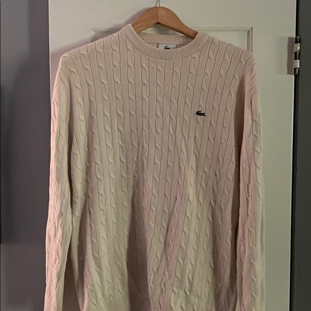 Lacoste cream crew sweater